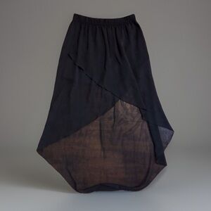Vintage Sheer High Low Black Skirt